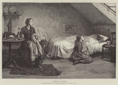 未亡人、父なし、ロイヤルアカデミーに展示 作： Thomas Benjamin Kennington